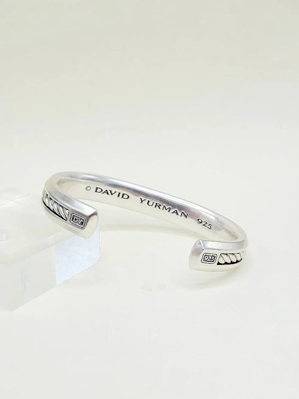David Yurman Cable Inset Cuff Bracelet in Sterling Silver - Size X-Small - RARE